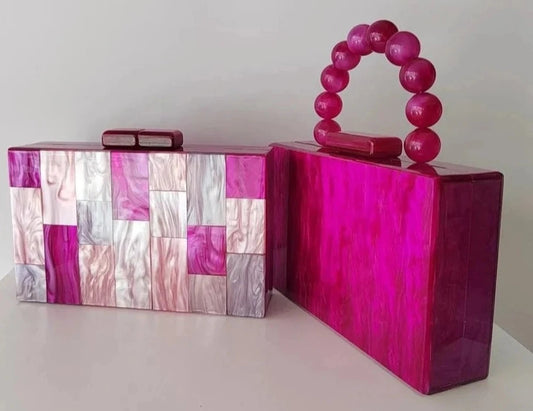 Clutch tipo box - HOT PINK